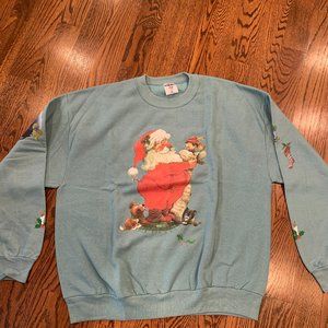 Vintage Jerzees Santa Claus Sweatshirt Pull Over - Size XL (NEW)